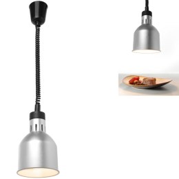 Lampa do podgrzewania potraw - wisząca cylindryczna stożkowa srebrna 250W