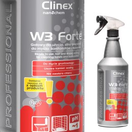 Środek do mycia muszli klozetowych pisuarów umywalek likwiduje zapachy urynowe CLINEX W3 Forte 1L