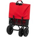 Wózek ogrodowy składany z torbą i daszkiem do 100 kg czerwony