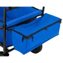 Wózek ogrodowy składany z torbą i daszkiem do 100 kg niebieski