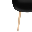 Krzesło kubełkowe skandynawskie plastikowe nowoczesne do 150 kg 2 szt. czarne