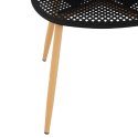 Krzesło skandynawskie plastikowe ażurowe ze stalowymi nogami do 150 kg 4 szt. czarne