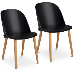 Krzesło skandynawskie plastikowe nowoczesne do 150 kg 2 szt. czarne