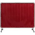 Ekran kurtyna spawalnicza ochronna z ramą na kółkach 239 x 175 cm - czerwona