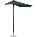 Pół parasol przyścienny na balkon taras półokrągły 270 x 135 cm zielony