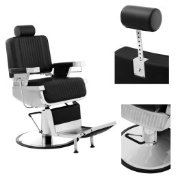 Profesjonalny fotel fryzjerski barberski z podnóżkiem obrotowy LUXURIA Physa czarny