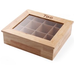 Ekspozytor pudełko na herbatę drewniane 30x28cm - Hendi 456514