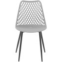 Krzesło nowoczesne plastikowe z oparciem ażurowym 4 szt. szare