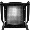 Krzesło plastikowe z oparciem ażurowym na taras balkon 4 szt. czarne