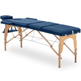 Stół łóżko do masażu drewniane przenośne składane Marseille Blue do 227 kg niebieskie