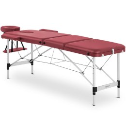 Stół łóżko do masażu przenośne składane Bordeaux Red do 180 kg czerwone