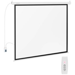 Ekran projekcyjny elekryczny ścienny sufitowy matowy biały 84'' 177x134 cm 4:3