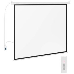 Ekran projekcyjny elekryczny ścienny sufitowy matowy biały 90'' 189x143 cm 4:3