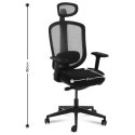 Krzesło fotel biurowy ergonomiczny z oparciem siatkowym i zagłówkiem maks. 150 kg