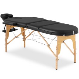 Stół łóżko do masażu przenośne składane z drewnianym stelażem Colmar Black do 227 kg czarne