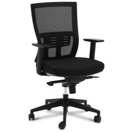 Fotel krzesło biurowe obrotowe regulowane oparcie siatkowe do 100 kg CZARNY
