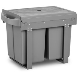 Kosz pojemnik na śmieci odpadki do zabudowy w szafce wysuwany podwójny 2x 20 l
