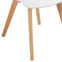 Krzesło kubełkowe skandynawskie z drewnianymi nogami nowoczesne maks. 150 kg 2 szt. BIAŁE