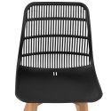 Krzesło skandynawskie z drewnianymi nogami nowoczesne maks. 150 kg 2 szt. CZARNE