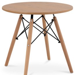 Stół stolik okrągły z drewnianymi nogami uniwersalny maks. 150 kg śr. 60 cm