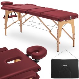 Stół łóżko do masażu drewniane przenośne składane Marseille Red do 227 kg czerwone