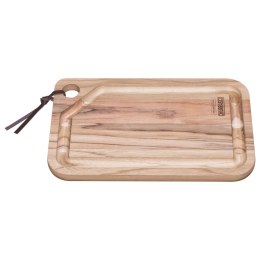 Deska do krojenia steków z wycięciem z drewna tekowego prostokątna Churrasco 330x200x18 mm