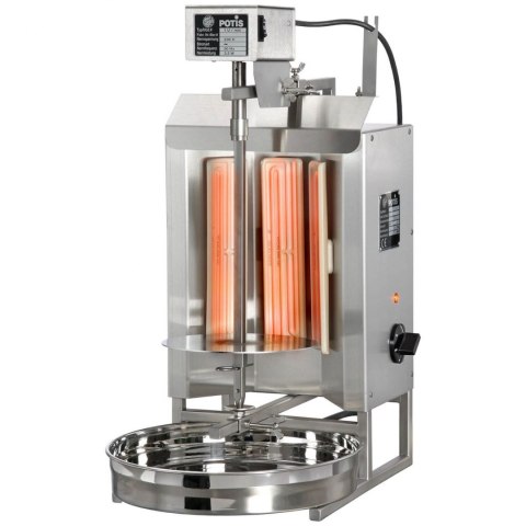 Grill piec opiekacz do kebaba gyrosa elektryczny nierdzewny POTIS wsad 7 kg 230 V 3 kW