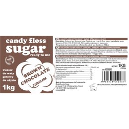 Kolorowy cukier do waty cukrowej brązowy o smaku czekoladowym 1kg