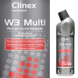 Doskonały płyn do mycia łazienek urządzeń sanitarnych fug CLINEX W3 Multi 1L