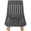 Krzesło plastikowe z drewnianymi nogami do domu gabinetu do 150 kg 2 szt. szare