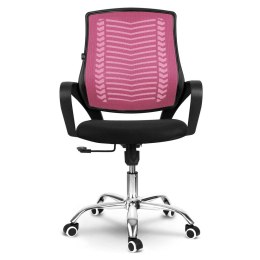 Fotel biurowy z mikrosiatki Sofotel Denar różowy