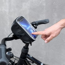 Torba rowerowa na kierownicę etui na rower na telefon do 6.5 cala 0.9l czarny