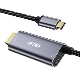 Przejściówka adapter USB Typ C - HDMI 4K + USB Typ C PD do MacBook PC 1.8m szary