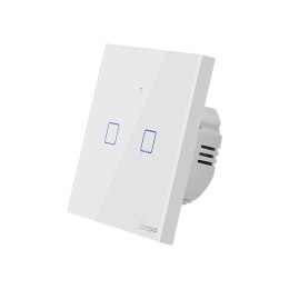 Dwukanałowy dotykowy włącznik światła przełącznik przycisk WiFi biały T0EU2C-TX