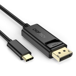 Kabel przejściówka z USB Typ C - Display Port 4K 1.8m czarny