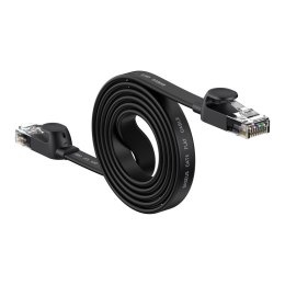 Patch cord kabel sieciowy płaski Speed Six RJ45 1000Mbps 1.5m czarny