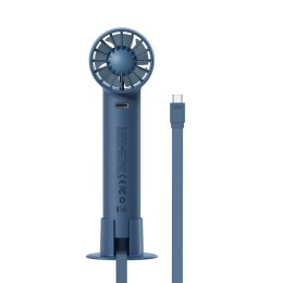 Wentylator wiatrak z kablem USB-C + powerbank 4000mAh niebieski