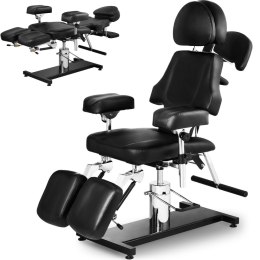 Fotel do tatuażu krzesło kosmetyczne regulowane DALLAS - czarne