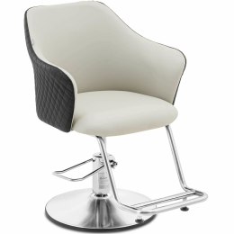Fotel fryzjerski barberski kosmetyczny z podnóżkiem Physa VENTNOR - czarno szary
