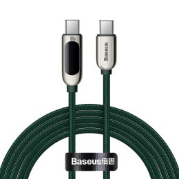 Kabel USB-C 100W 5A Power Delivery z wyświetlaczem miernikiem mocy 2m zielony