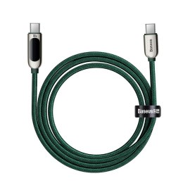 Kabel USB-C 100W 5A Power Delivery z wyświetlaczem miernikiem mocy 2m zielony