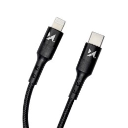 Kabel przewód USB-C Iphone Lightning Power Delivery 18W 2m czarny