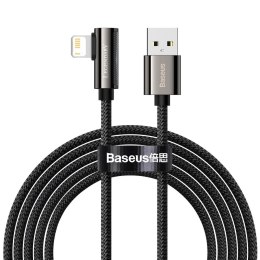 Legendary kątowy nylonowy kabel przewód USB Iphone Lightning dla graczy 2.4A 2m czarny