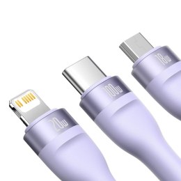 Flash Series II kabel USB-C USB Typ A Iphone Lightning microUSB 100W 1.5m fioletowy
