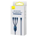 Flash Series II kabel USB-C USB Typ A Iphone Lightning microUSB 100W 1.5m niebieski