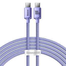 Kabel przewód do szybkiego ładowania i transferu danych USB-C USB-C 100W 2m fioletowy