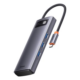 Metal Gleam 6w1 wielofunkcyjny HUB USB-C USB-C Power Delivery 100W 2xHDMI 4K 3xUSB 3.2 szary