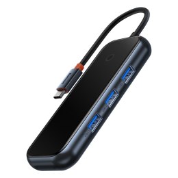 AcmeJoy HUB 4-portowy USB-C 3xUSB 3.0 ciemnoszary