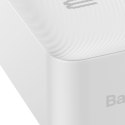 Bipow powerbank z wyświetlaczem 30000mAh kabel USB-A microUSB 0.25m biały