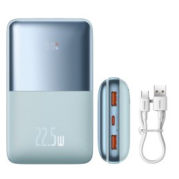 Powerbank Bipow Pro 20000mAh 22.5W z kablem USB USB-C 0.3m niebieski